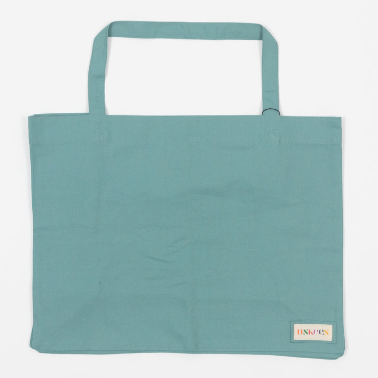 USKEES Large Organic Cotton Tote Bag in TEAL BLUE