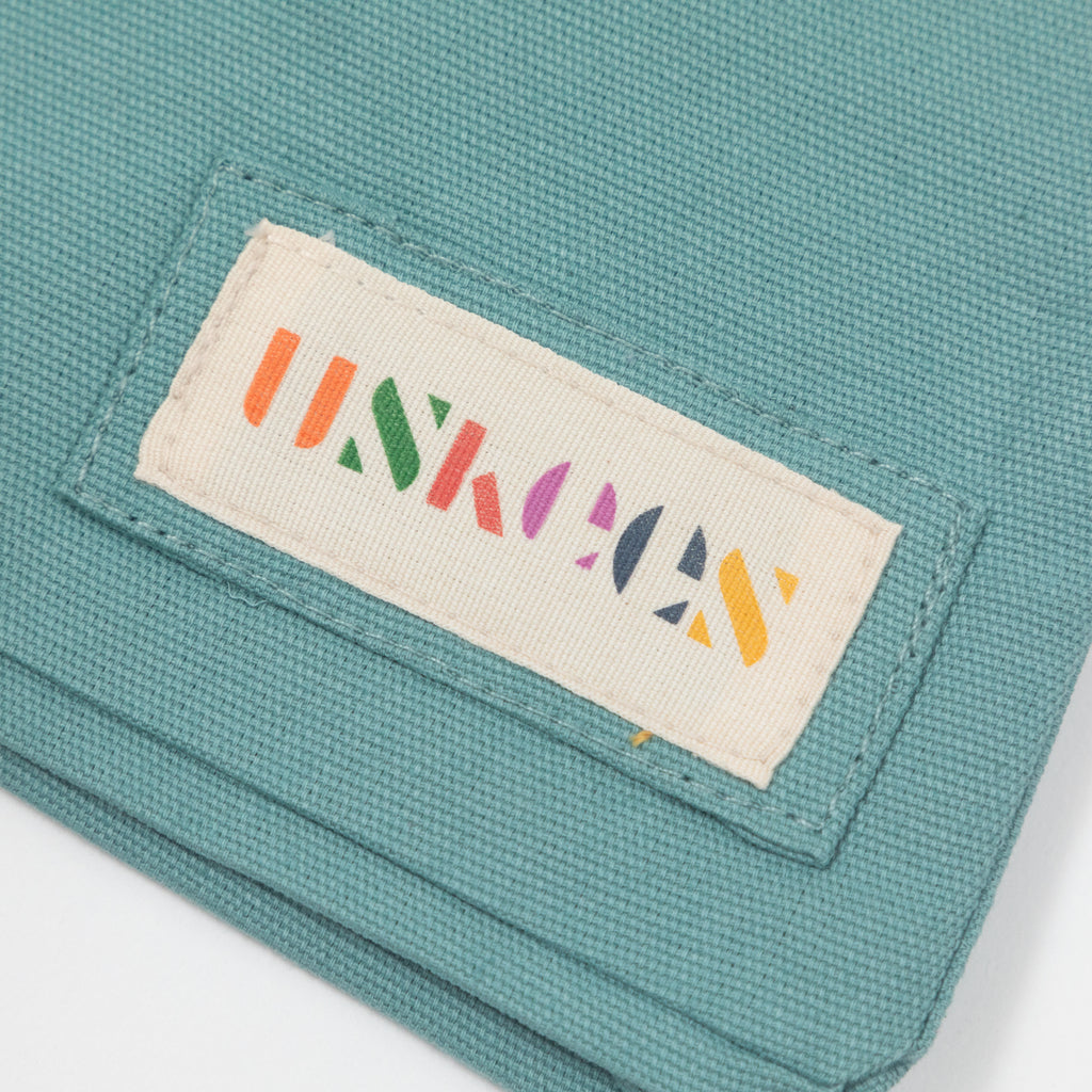 USKEES Large Organic Cotton Tote Bag in TEAL BLUE