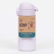 Ion8 Leak Proof Stainless Steel Water Bottle in LILAC (400ml)