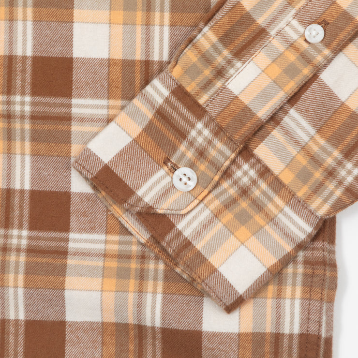 FARAH Leyroy Check Shirt in CREAM & BROWN