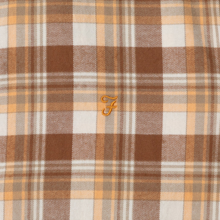 FARAH Leyroy Check Shirt in CREAM & BROWN