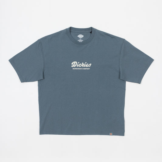 DICKIES Lewistown Embro T-Shirt in STORMY BLUE