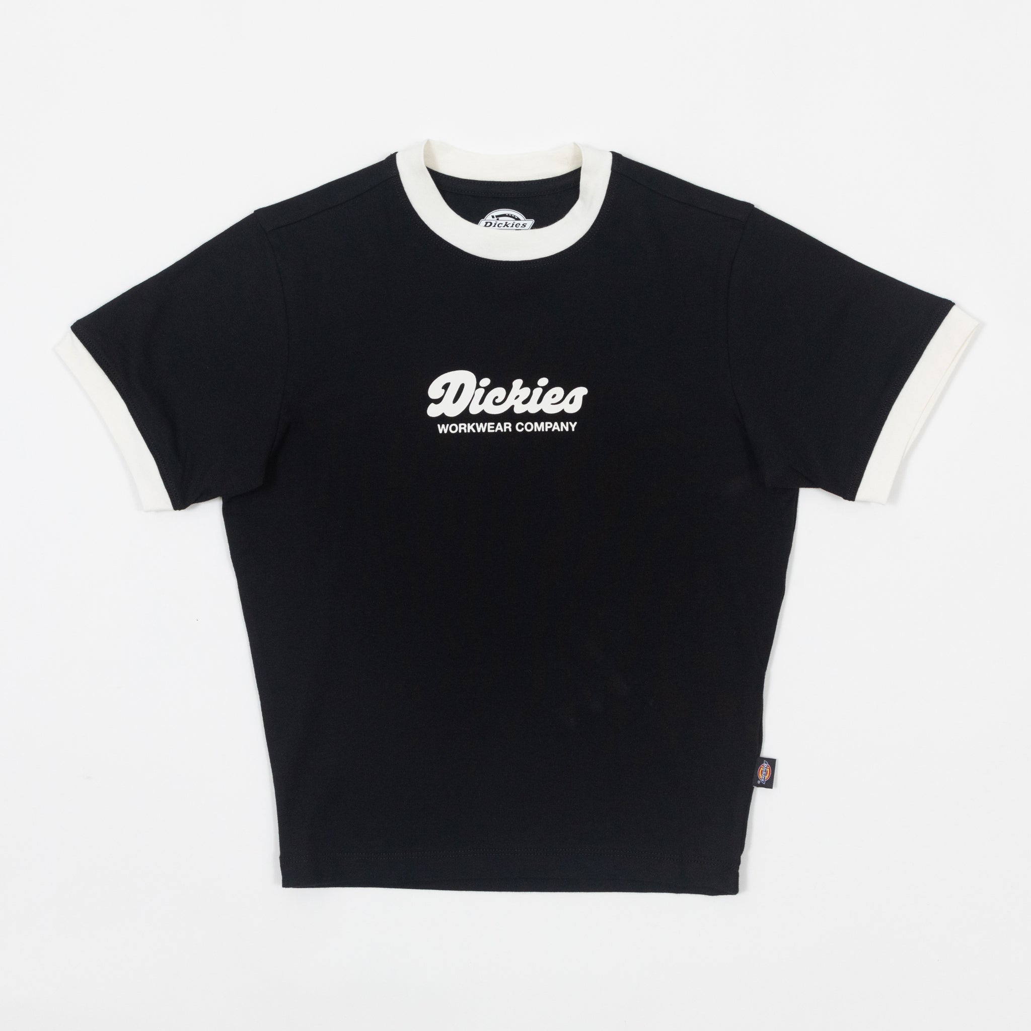 Womens DICKIES Lewistown Ringer T-Shirt in BLACK