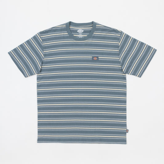 DICKIES Lewistown Stripe T-Shirt in STORMY BLUE