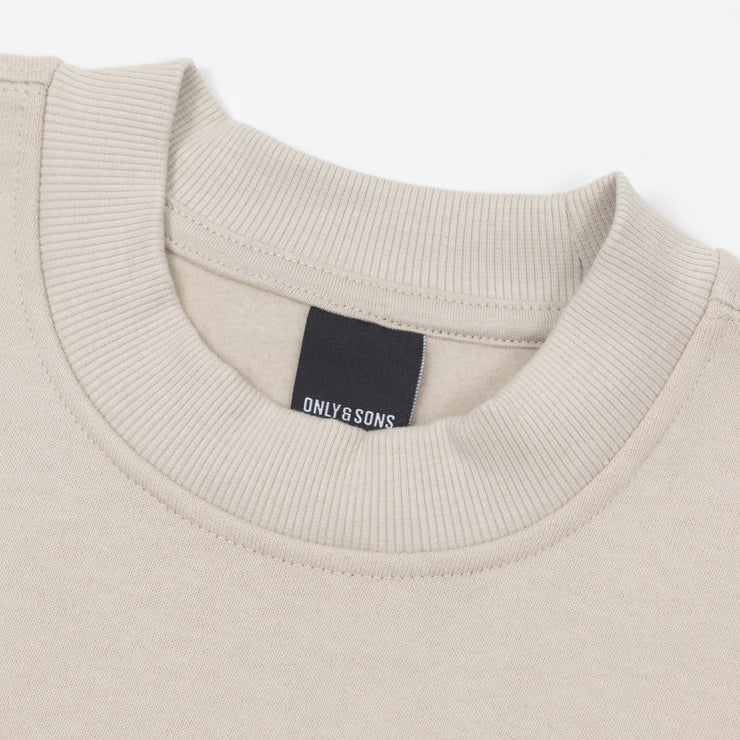 ONLY & SONS Crew Neck Sweatshirt in CREAM