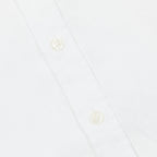 button up detail of colorful standard linen shirt