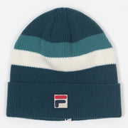 FILA Linus Striped Knit Beanie in GREEN