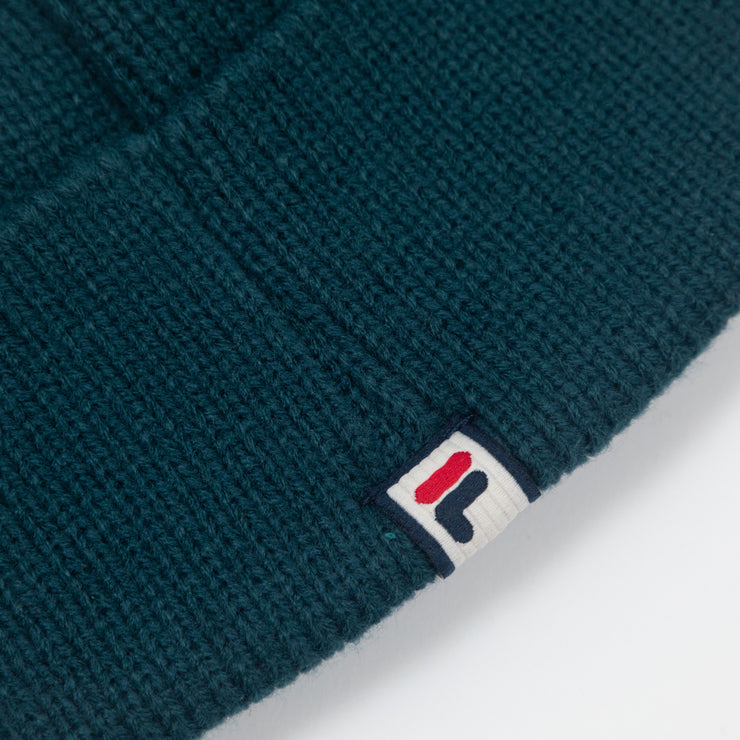FILA Linus Striped Knit Beanie in GREEN