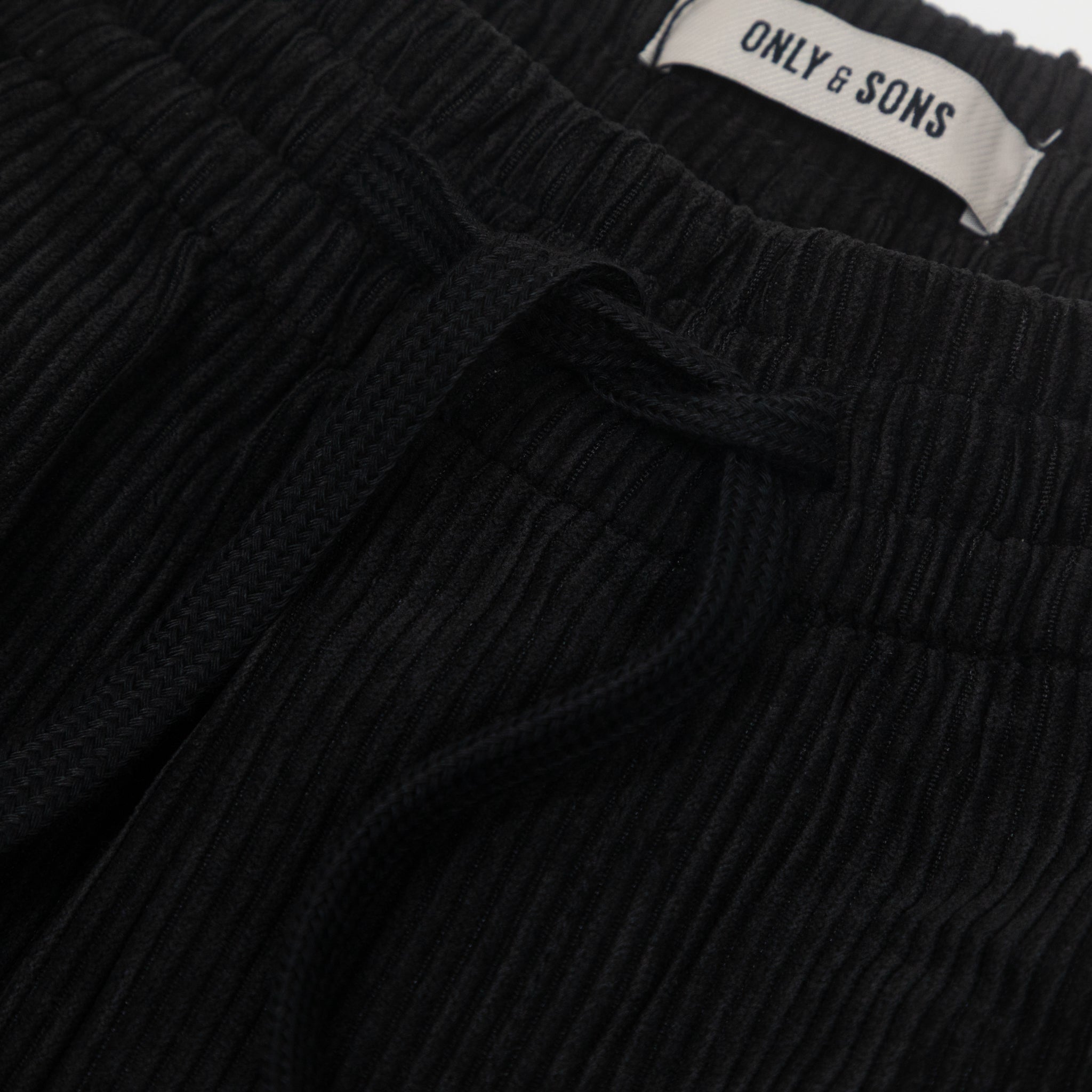 ONLY & SONS Sinus Loose Fit Wide Leg Corduroy Pant in BLACK