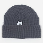 RIPNDIP Lord Nermal Waffle Knit Beanie in GREY