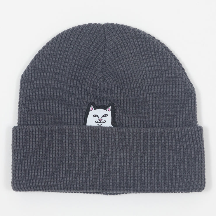 RIPNDIP Lord Nermal Waffle Knit Beanie in GREY