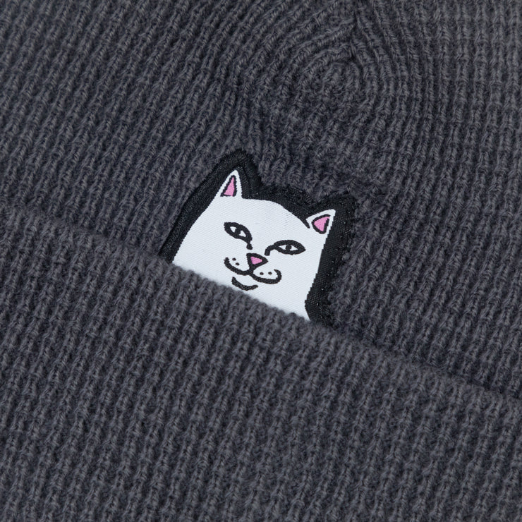 RIPNDIP Lord Nermal Waffle Knit Beanie in GREY