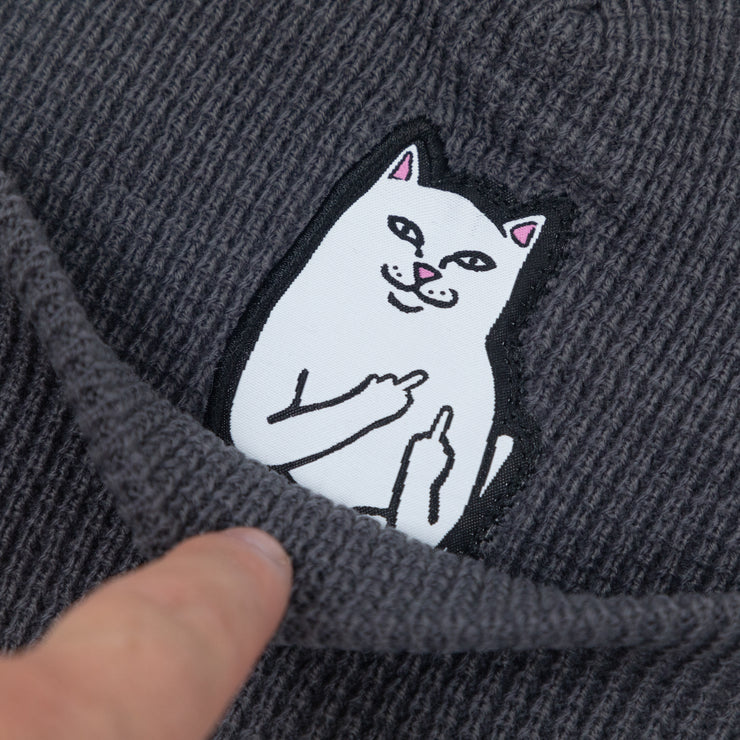 RIPNDIP Lord Nermal Waffle Knit Beanie in GREY