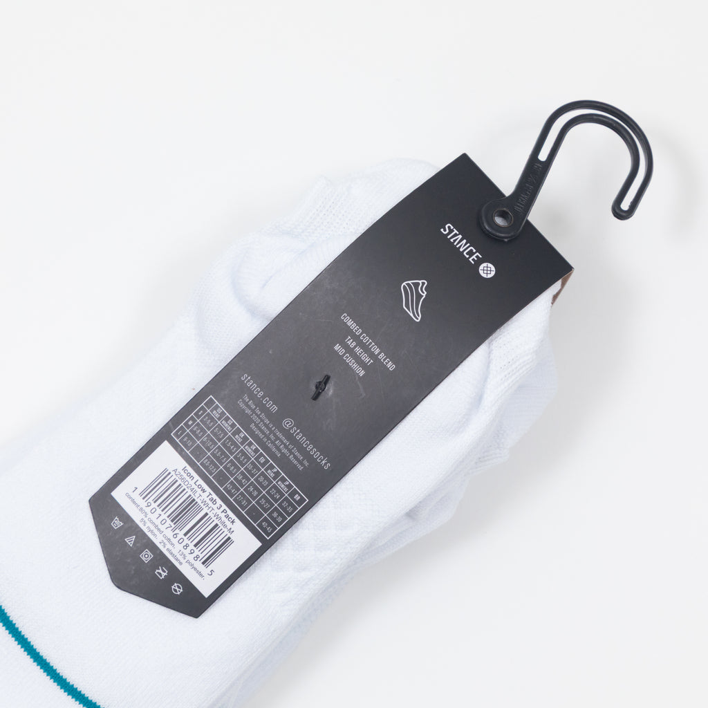 STANCE Low Tab 3 Pack Socks in WHITE