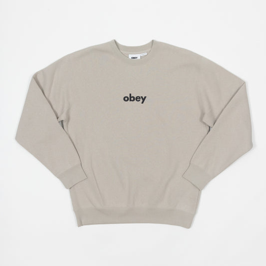OBEY Lowercase Crew Sweatshirt in GREY