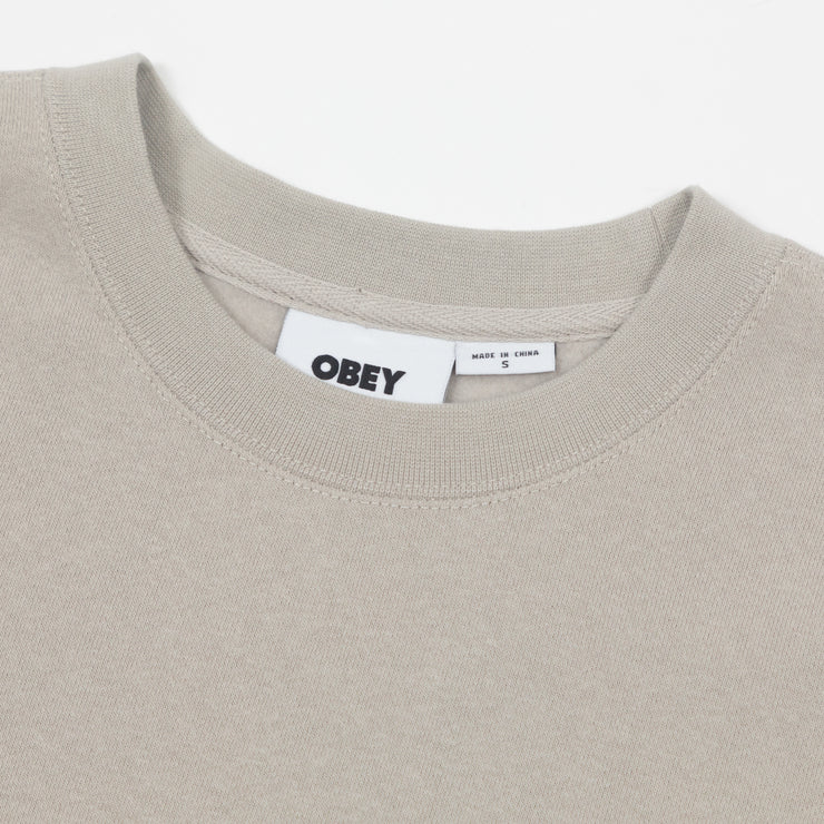 OBEY Lowercase Crew Sweatshirt in GREY