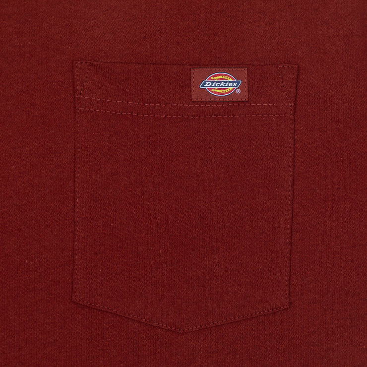 DICKIES Luray Chest Pocket T-Shirt in BRICK RED