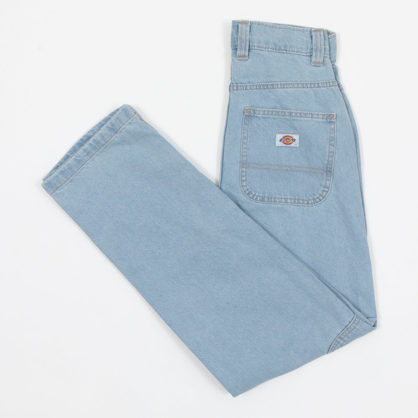 Womens DICKIES Madison Double Knee Denim Jeans in VINTAGE AGED BLUE