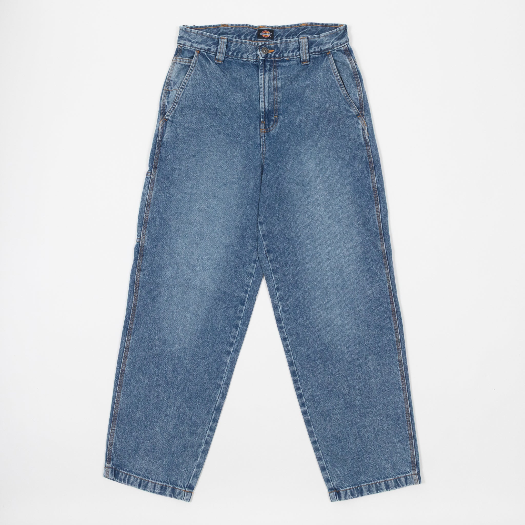 DICKIES Madison Baggy Fit Denim Jeans in RINSED BLUE FADE