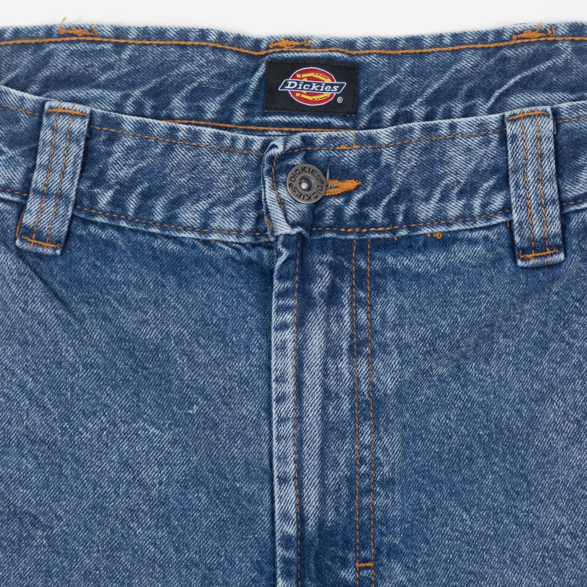 DICKIES Madison Baggy Fit Denim Jeans in RINSED BLUE FADE