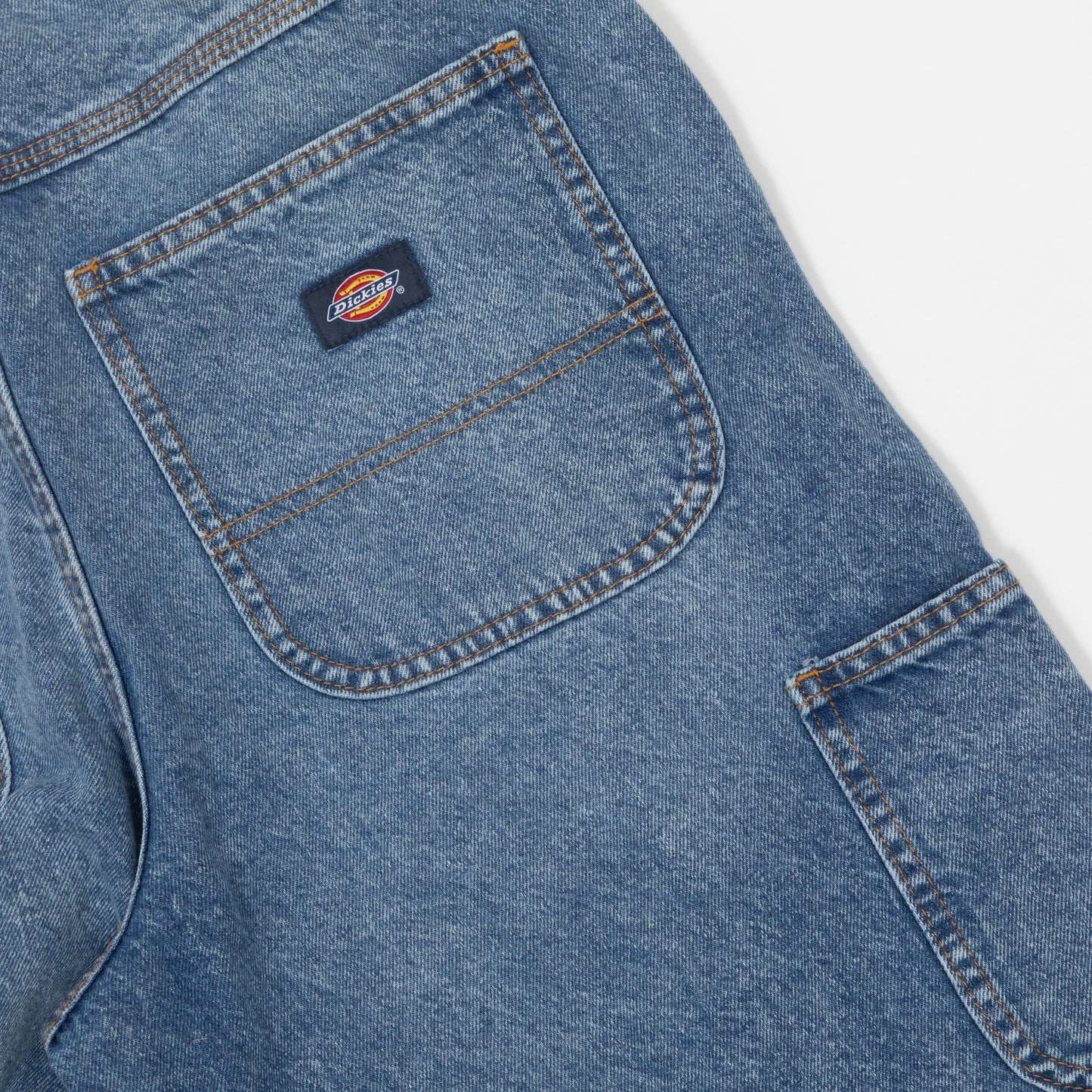DICKIES Madison Baggy Fit Denim Jeans in RINSED BLUE FADE