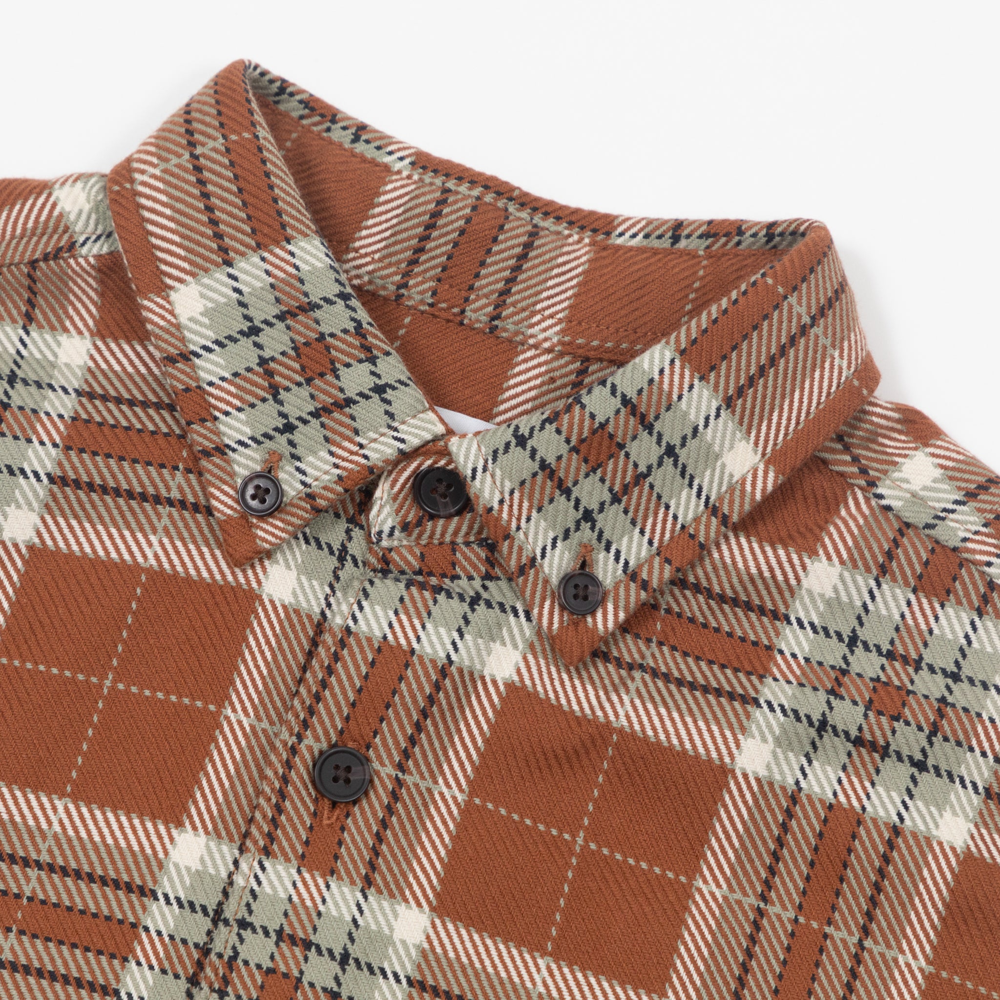 FARAH Marcelo Long Sleeve Check Shirt in ORANGE