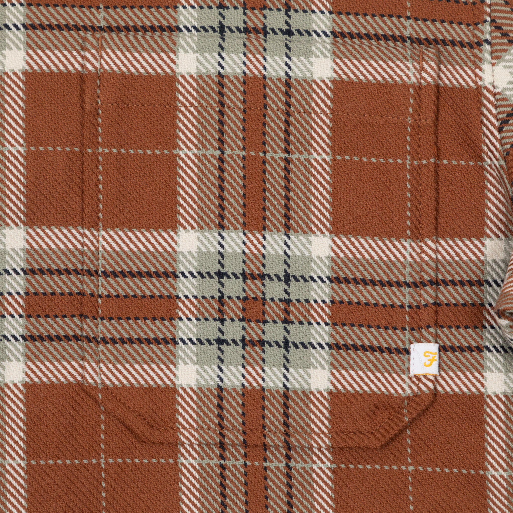 FARAH Marcelo Long Sleeve Check Shirt in ORANGE