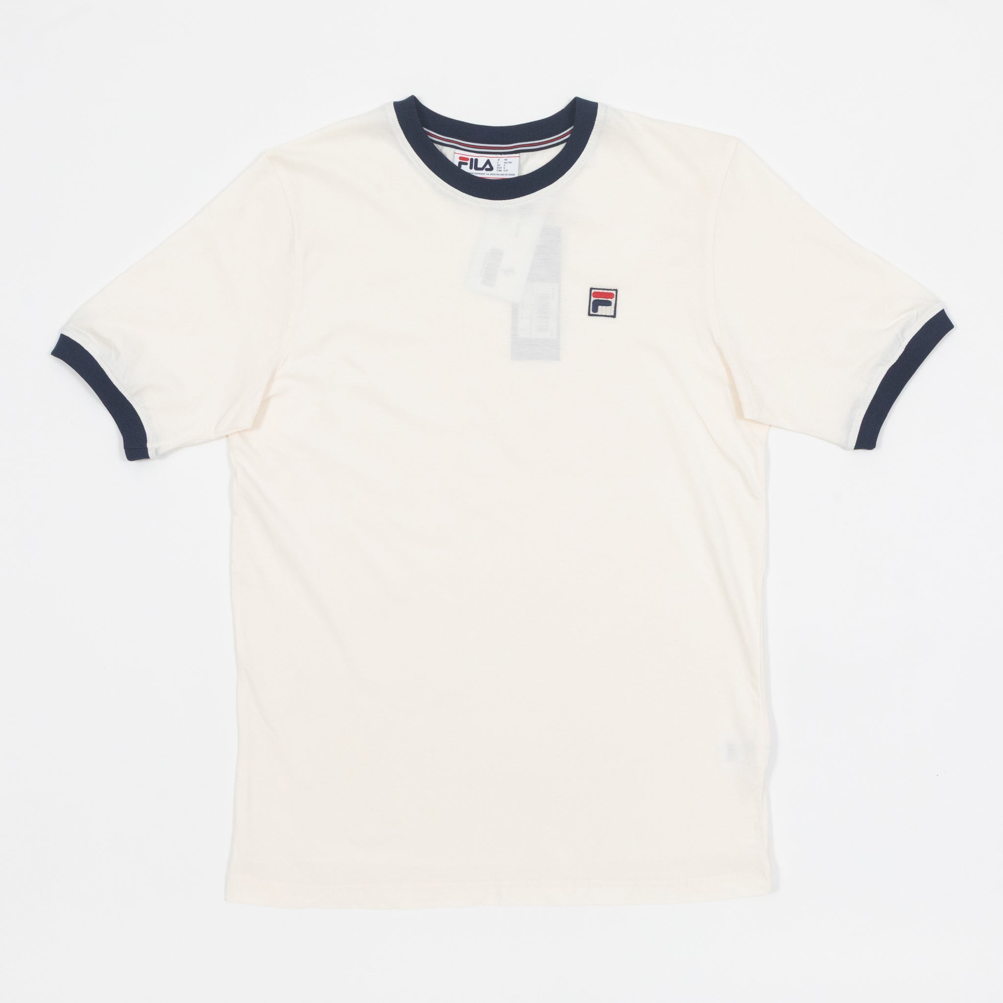 FILA Marconi T-Shirt in CREAM & NAVY