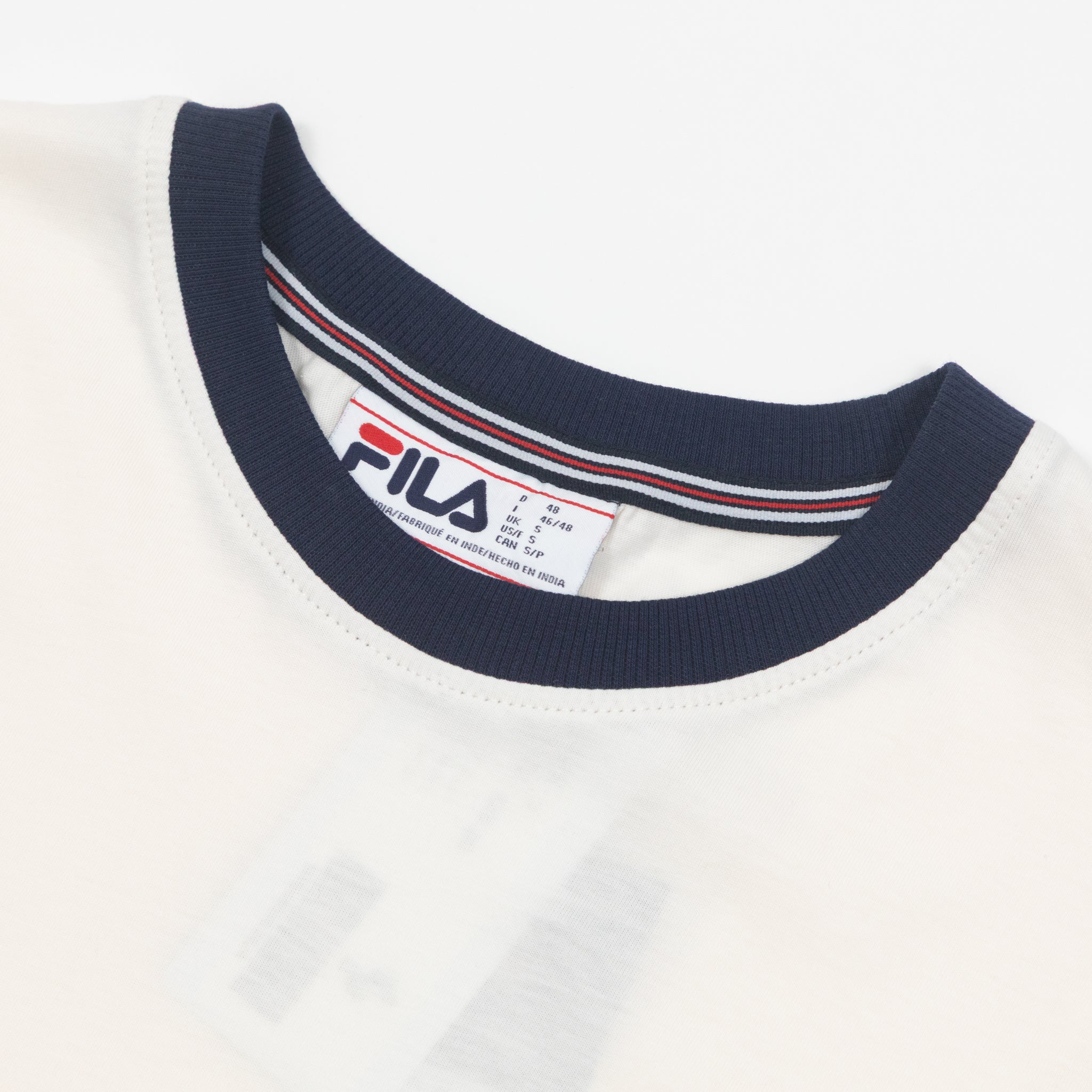 FILA Marconi T-Shirt in CREAM & NAVY