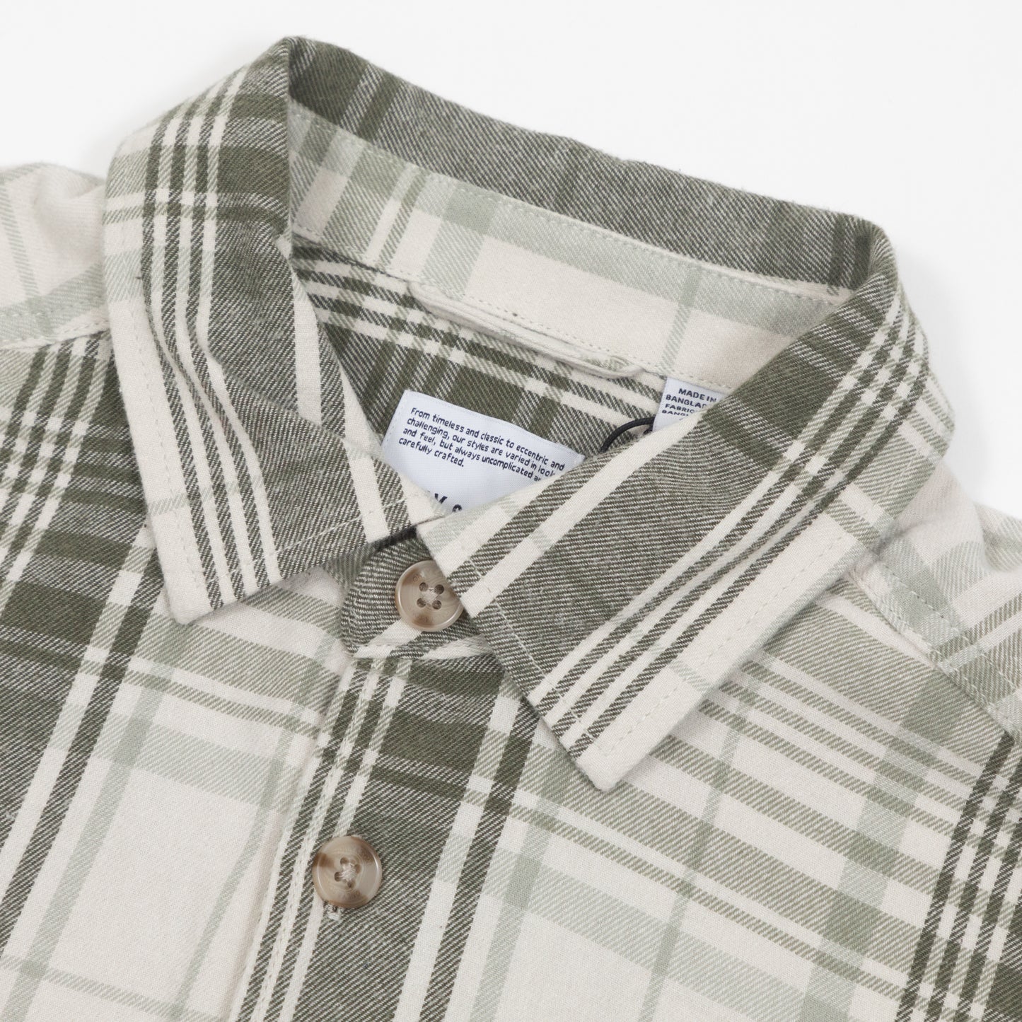 ONLY & SONS Mason Check Overshirt in GREEN & BEIGE
