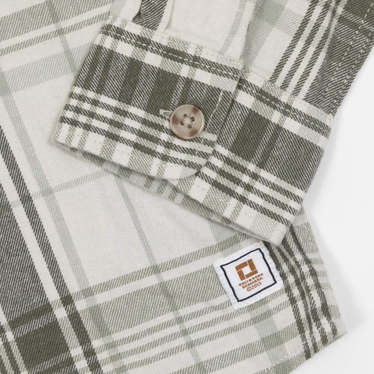 ONLY & SONS Mason Check Overshirt in GREEN & BEIGE