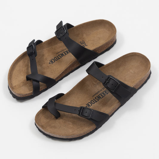 Women's BIRKENSTOCK Mayari Birko-Flor Nubuck Sandals in BLACK