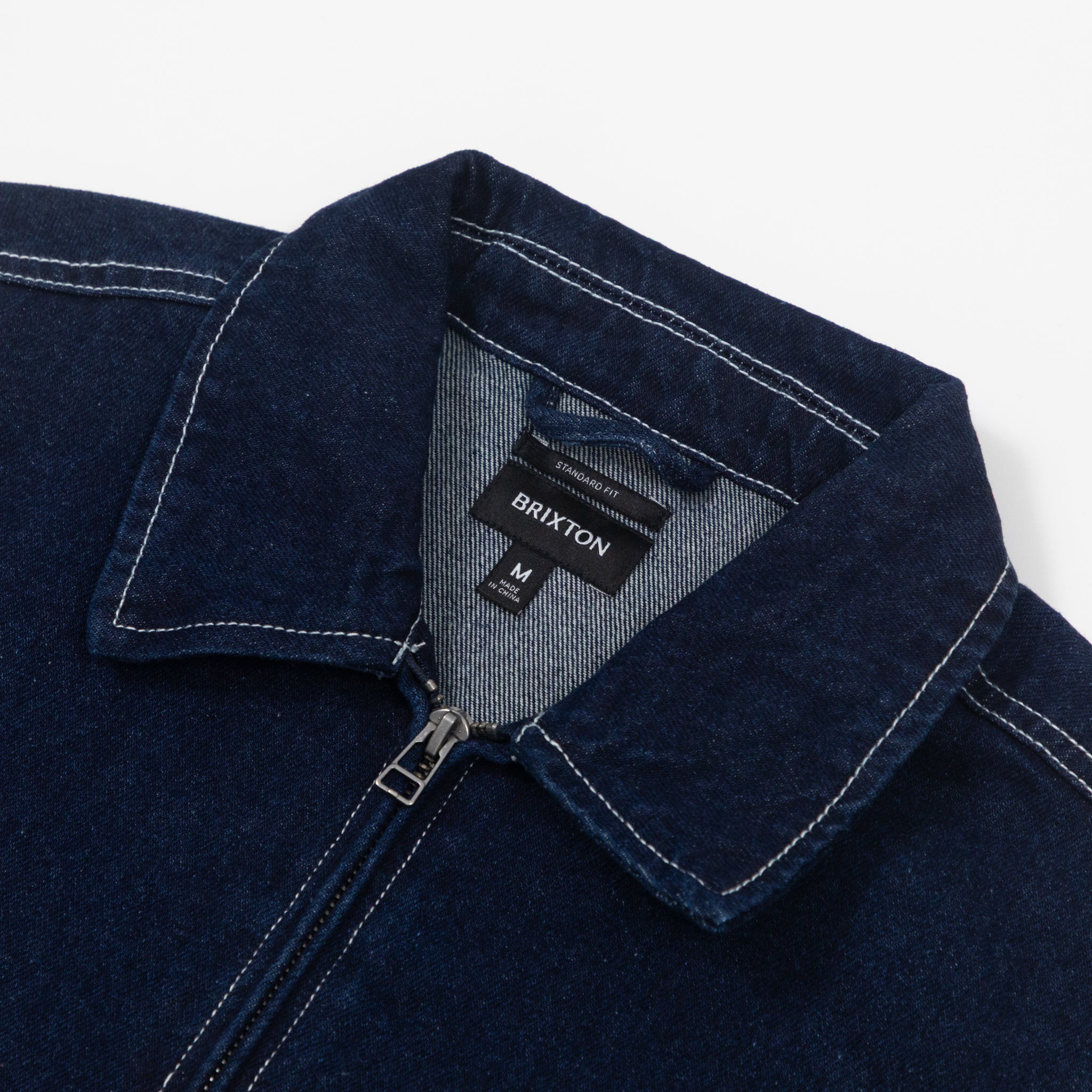 BRIXTON Mechanic Garage Zip Jacket in RINSE DENIM