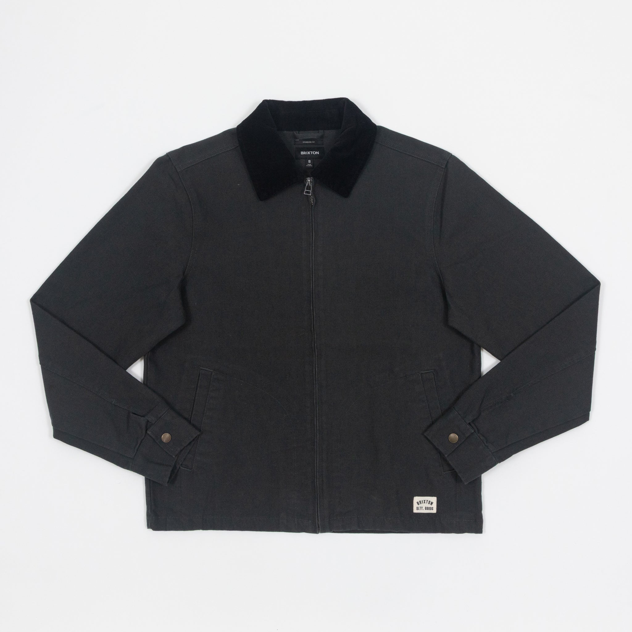 BRIXTON Mechanic Garage Zip Jacket in WASHED BLACK