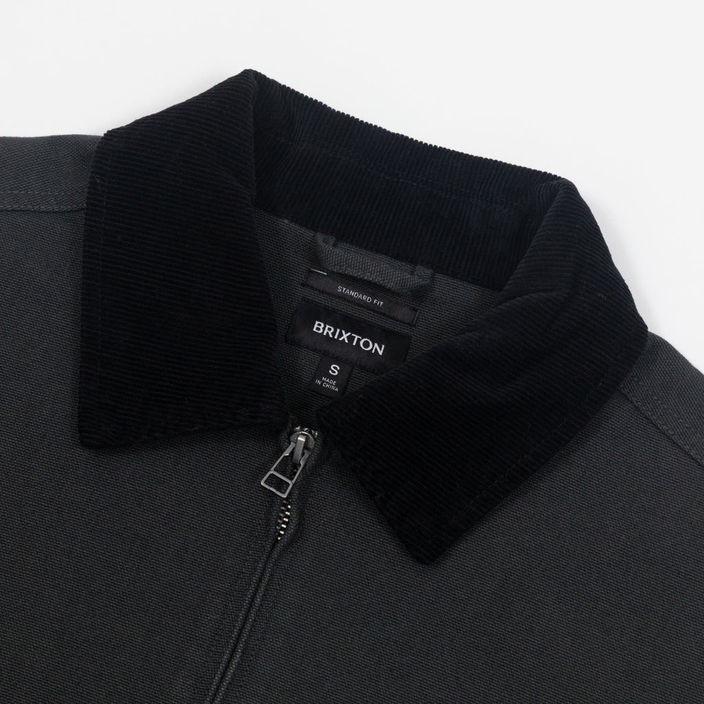 BRIXTON Mechanic Garage Zip Jacket in WASHED BLACK