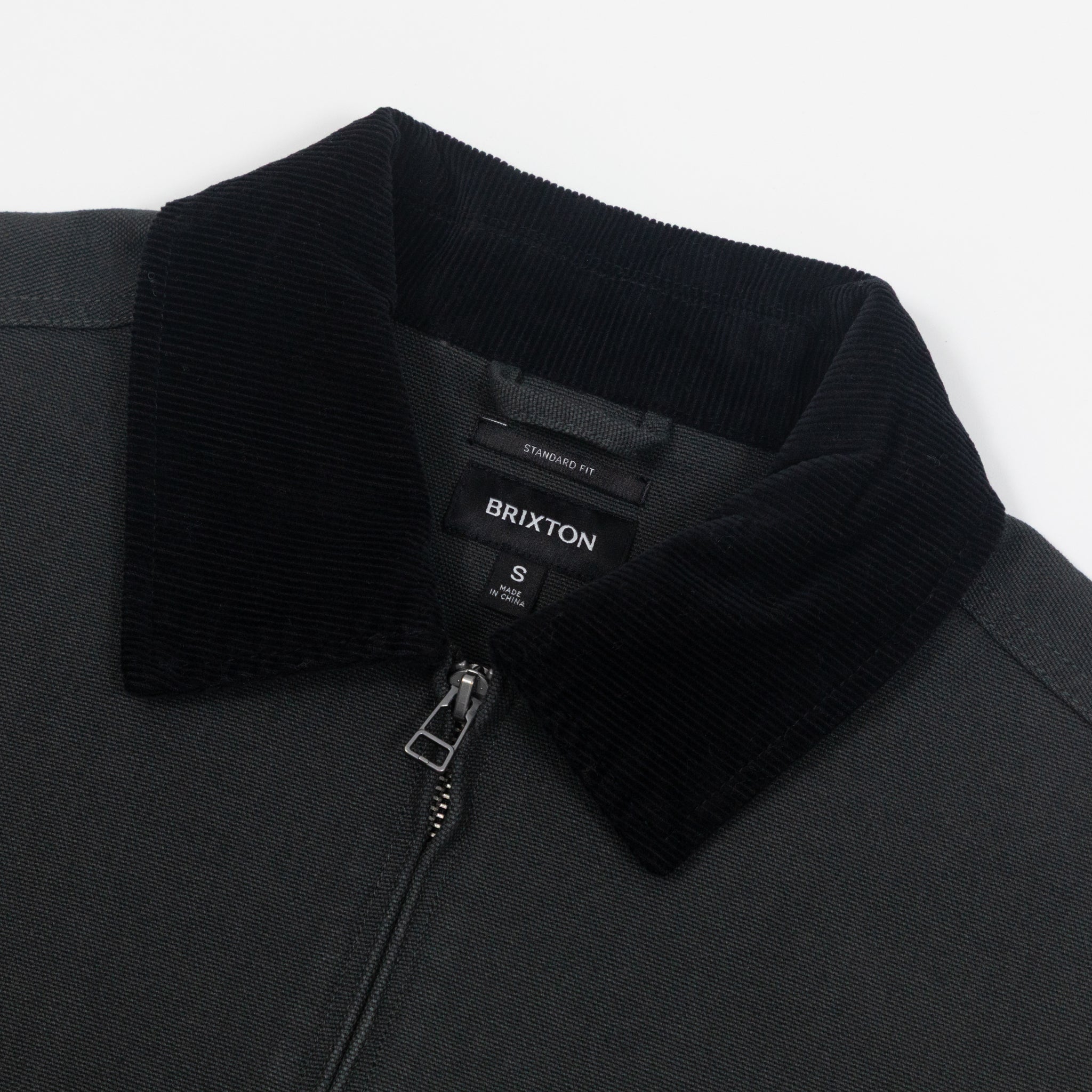 BRIXTON Mechanic Garage Zip Jacket in WASHED BLACK