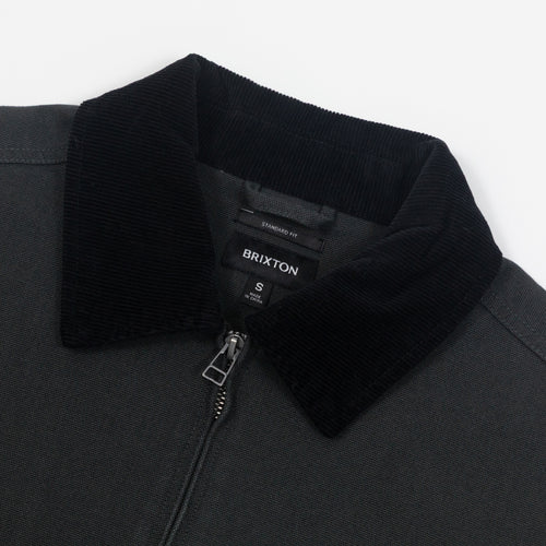 BRIXTON Mechanic Garage Zip Jacket in WASHED BLACK