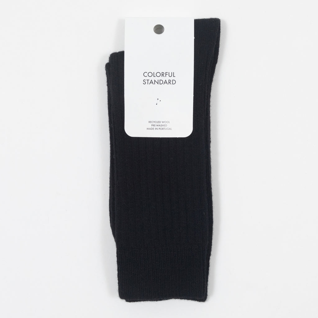 COLORFUL STANDARD Merino Wool Blend Socks in BLACK