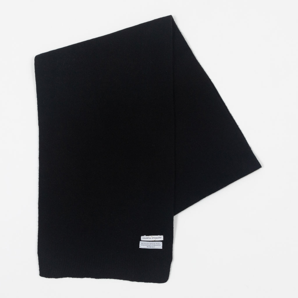 COLORFUL STANDARD Merino Wool Scarf in DEEP BLACK
