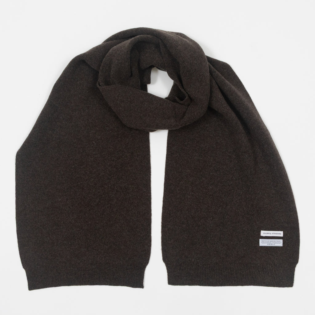 COLORFUL STANDARD Merino Wool Scarf in COFFEE BROWN