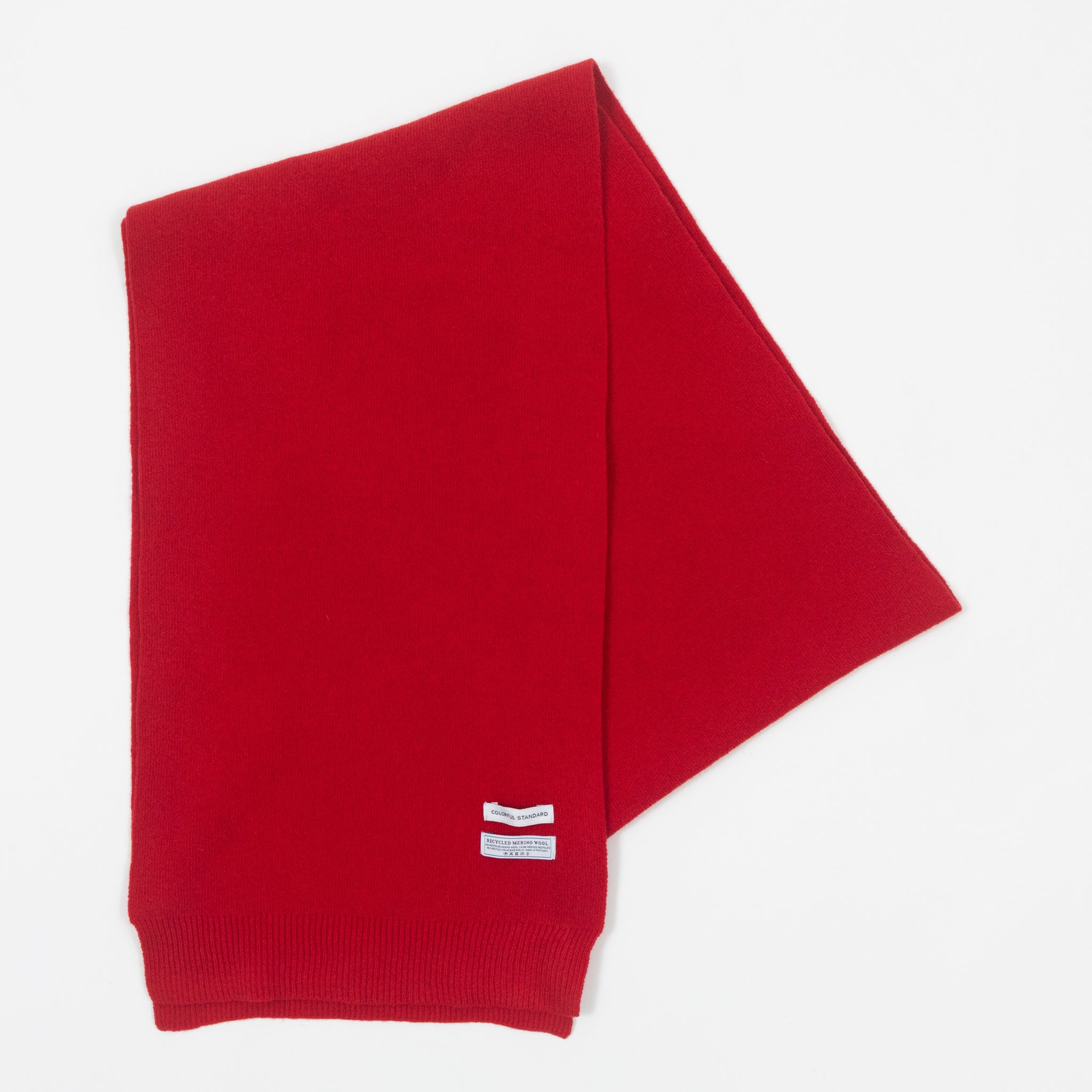 COLORFUL STANDARD Merino Wool Scarf in SCARLET RED