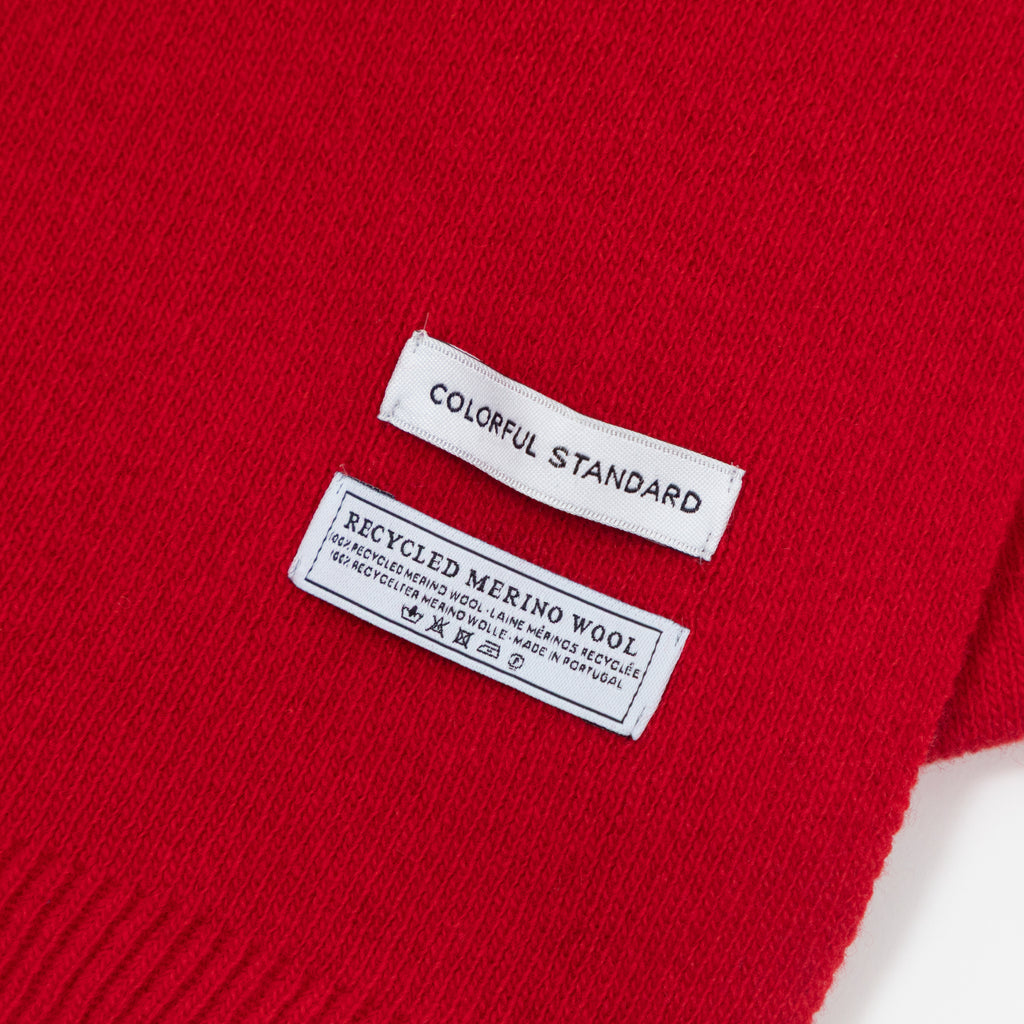 COLORFUL STANDARD Merino Wool Scarf in SCARLET RED