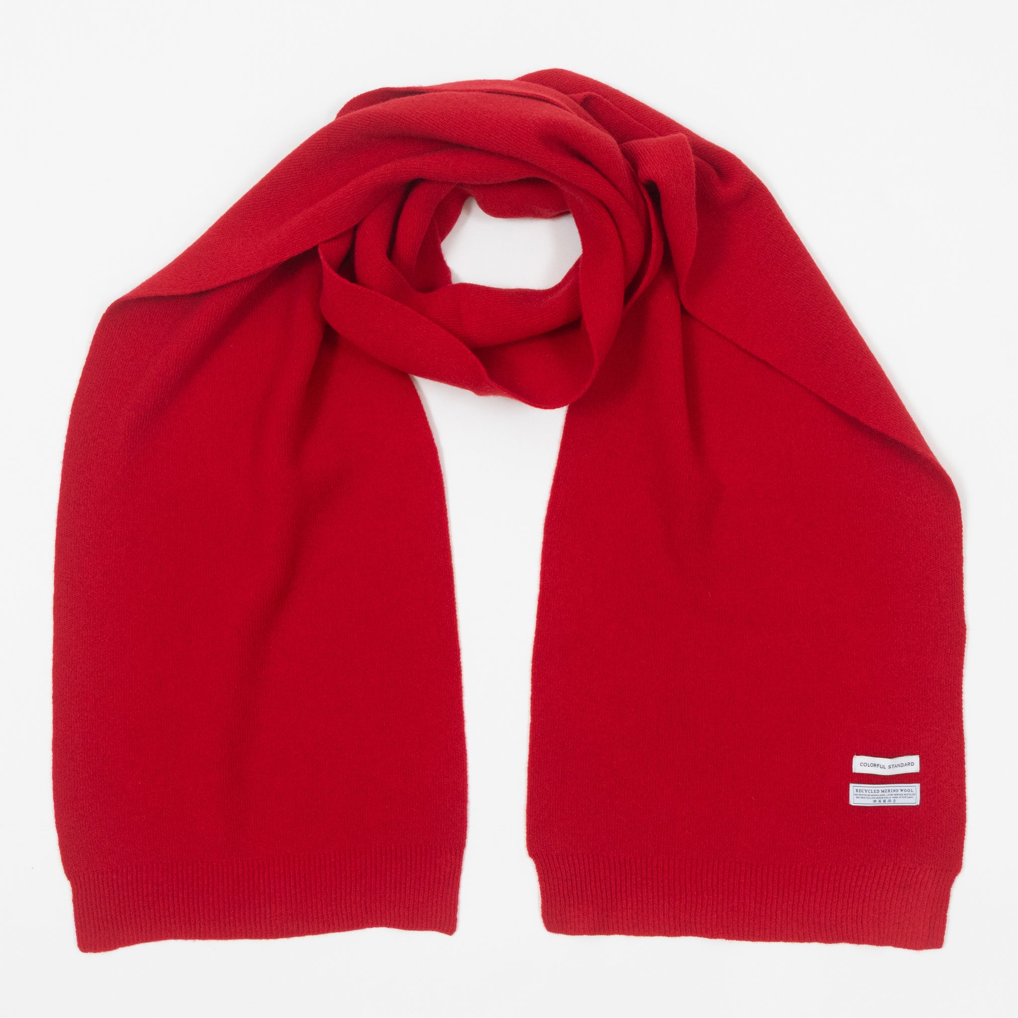 COLORFUL STANDARD Merino Wool Scarf in SCARLET RED