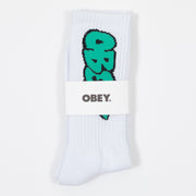 OBEY Merton Socks in WHITE & TEAL
