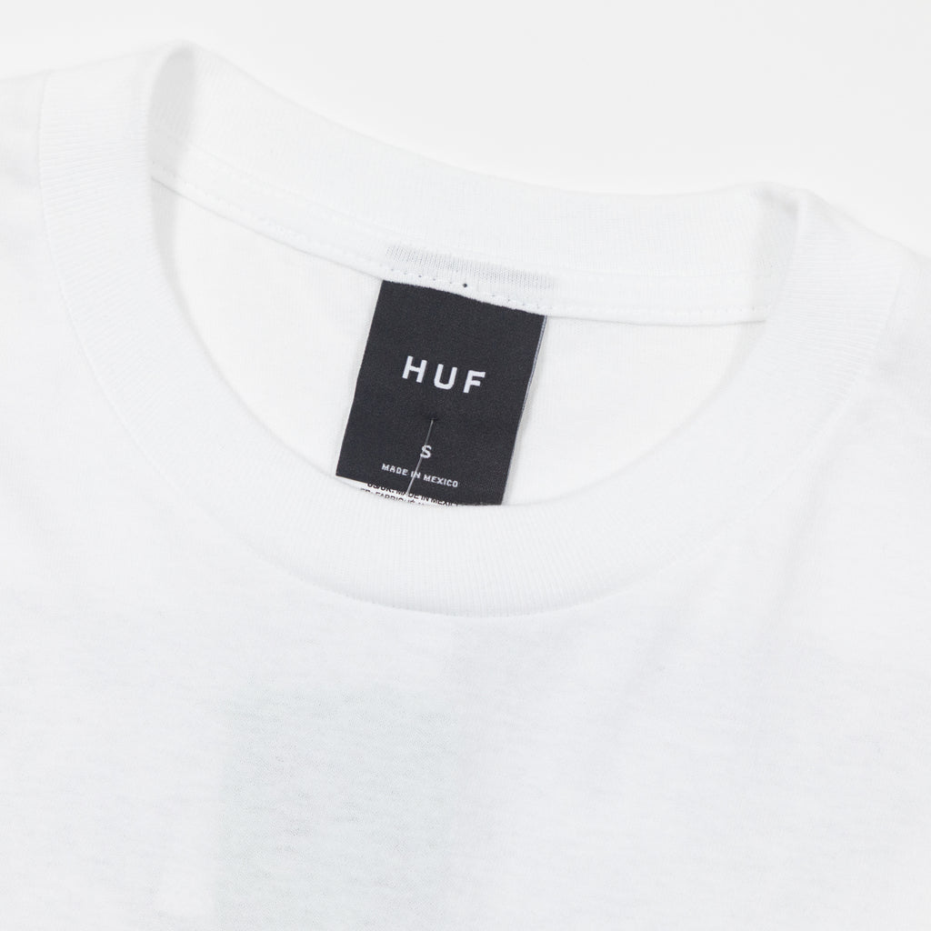 crew neck huf metablast tshirt white