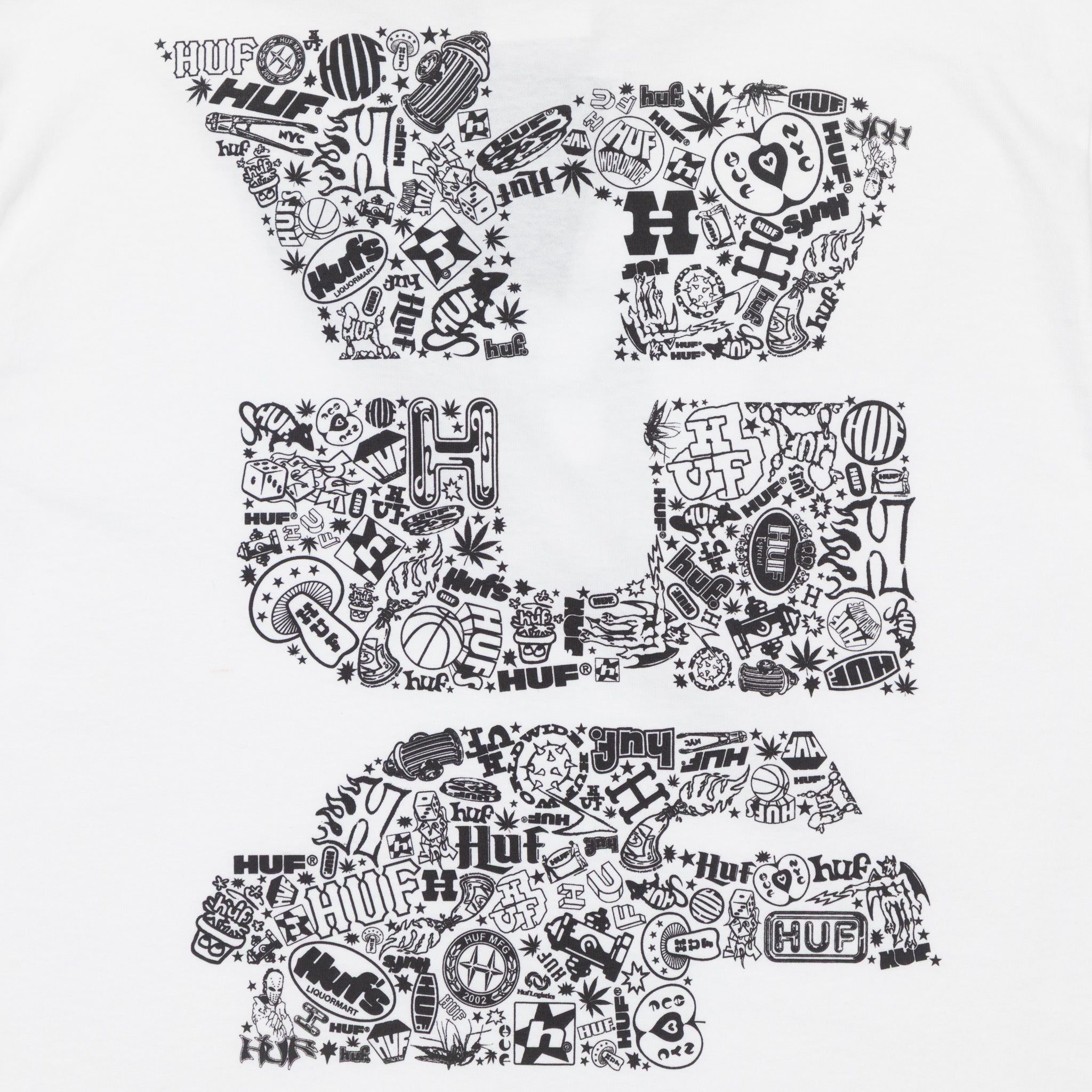 close up back graphic huf metablast tshirt