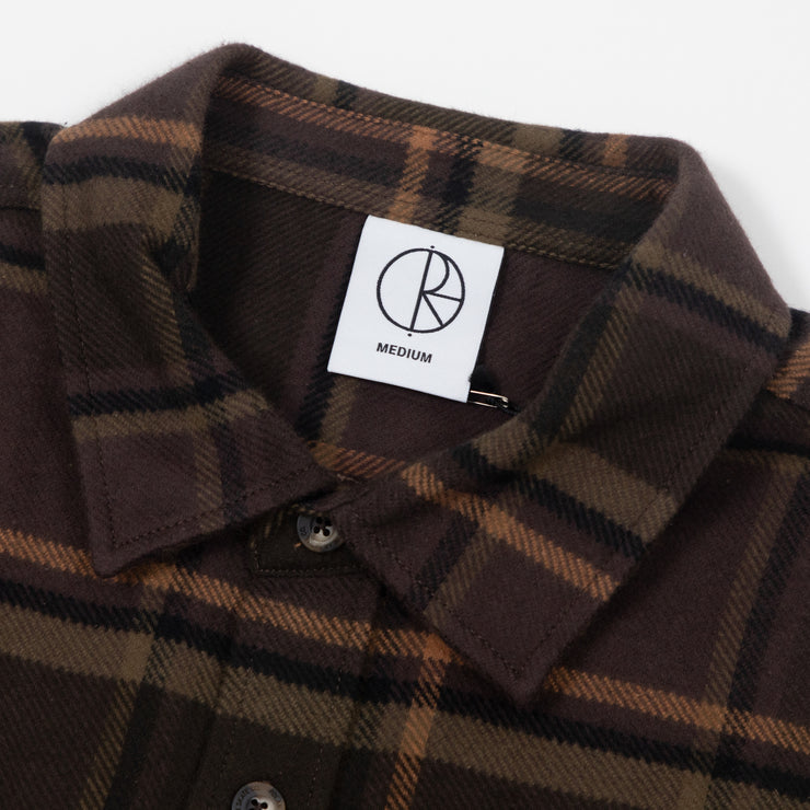 POLAR SKATE CO. Mike Flannel Overshirt in BROWN