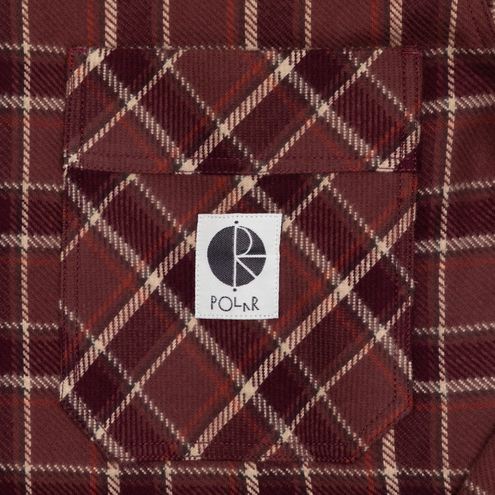 POLAR SKATE CO. Mike Flannel Overshirt in OXBLOOD CHECK