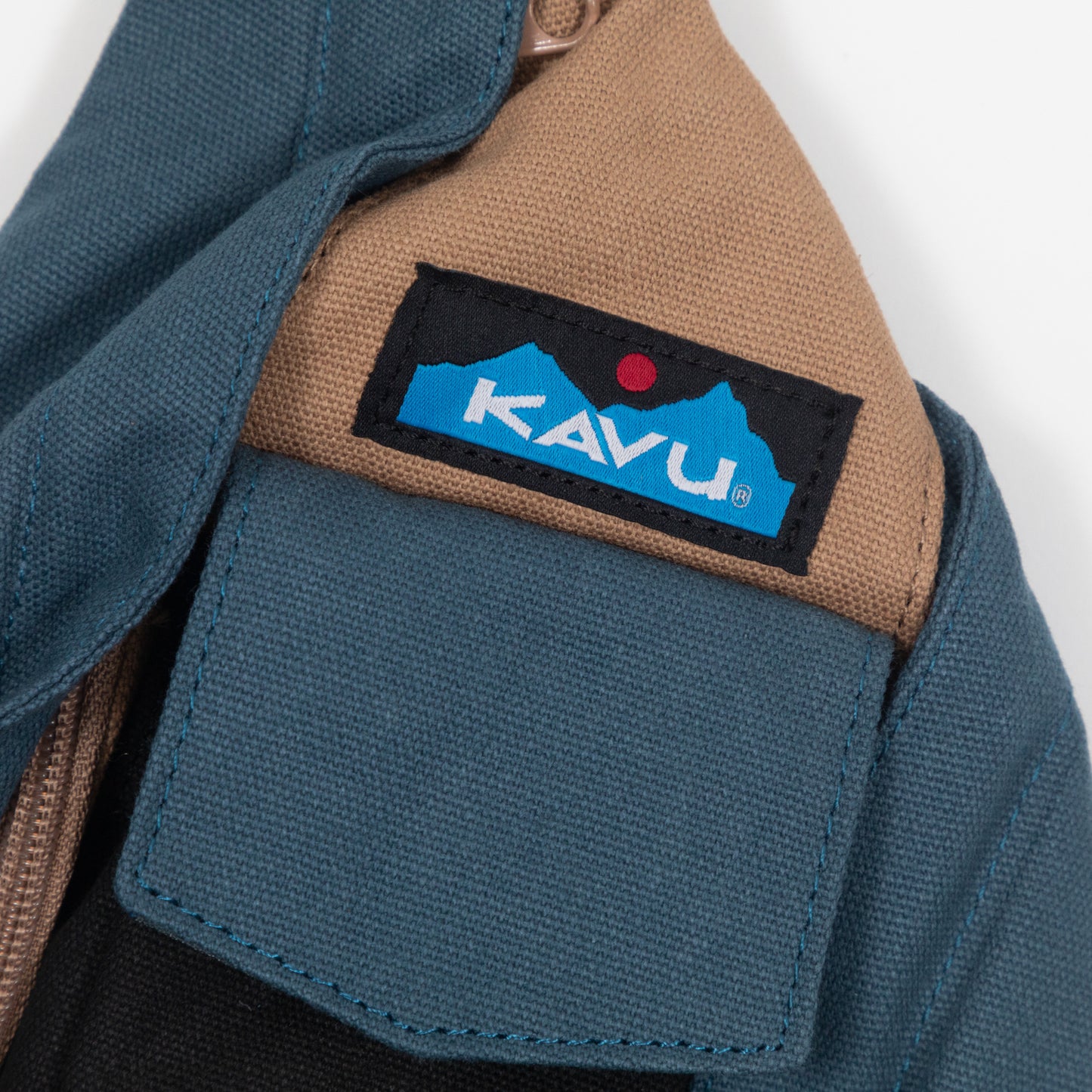 KAVU Mini Rope Bag in BLUE & TAN