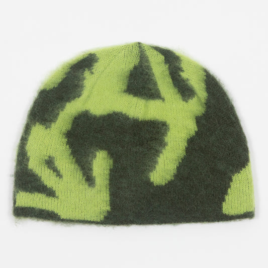 GRAMICCI Mohair Burly Runningman Beanie in CHARTREUSE